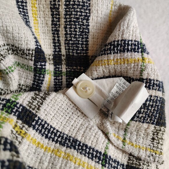 Zara Mens White Plaid Button Up Long Sleeve Woven Relaxed Fit Sz XL - Picture 6 of 9